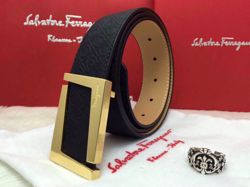 Ferragamo Gentle Monster leather belt with double gancini buckle GM117